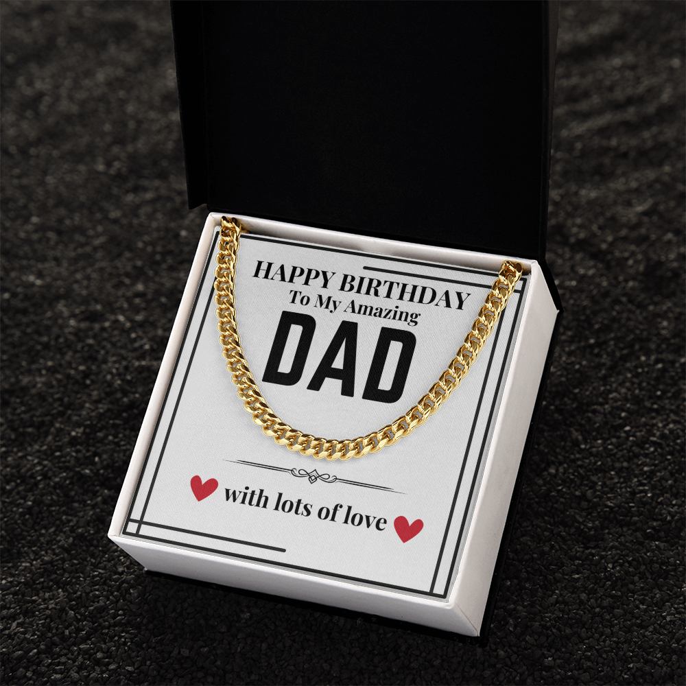 To Dad - Happy Birthday to my - Cuban Link Chain