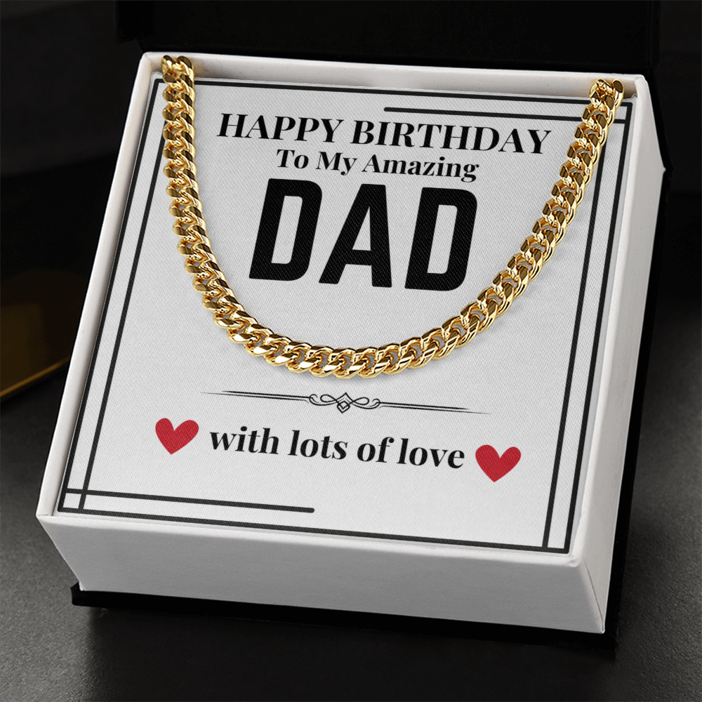 To Dad - Happy Birthday to my - Cuban Link Chain