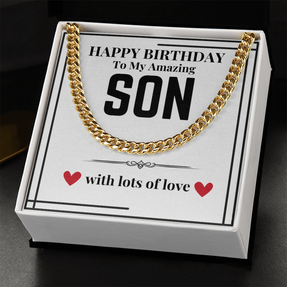 To Son - Happy Birthday to my - Cuban Link Chain