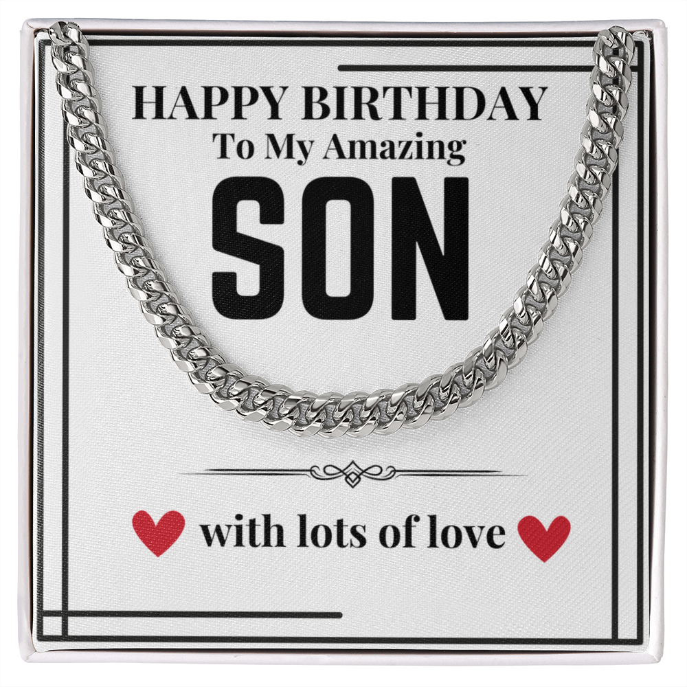 To Son - Happy Birthday to my - Cuban Link Chain