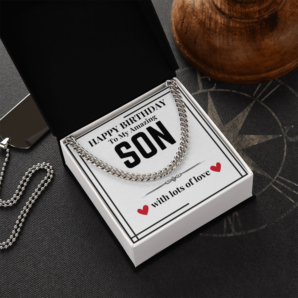 To Son - Happy Birthday to my - Cuban Link Chain