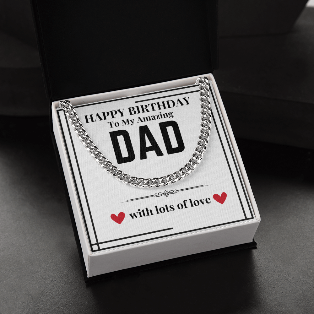 To Dad - Happy Birthday to my - Cuban Link Chain