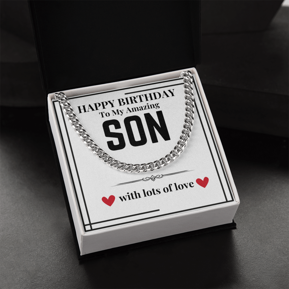 To Son - Happy Birthday to my - Cuban Link Chain