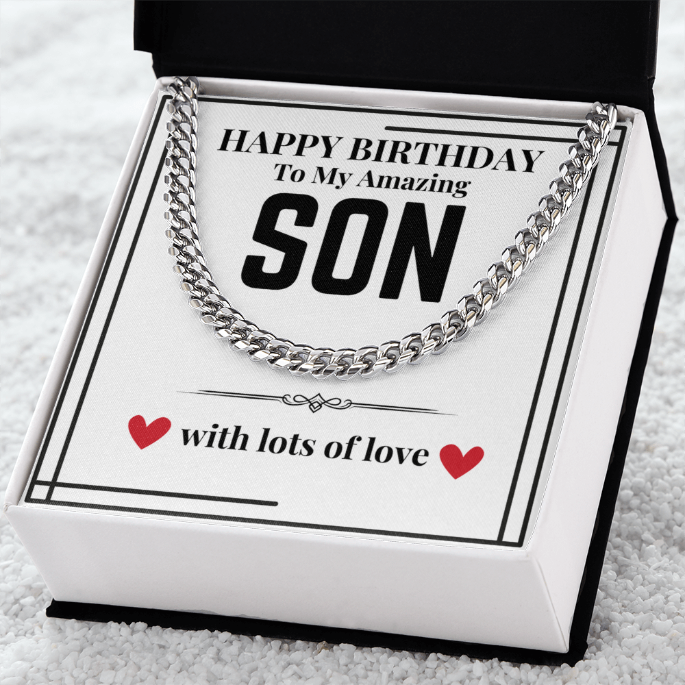 To Son - Happy Birthday to my - Cuban Link Chain