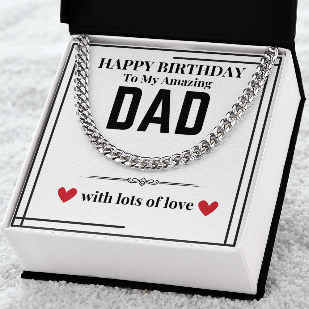 To Dad - Happy Birthday to my - Cuban Link Chain