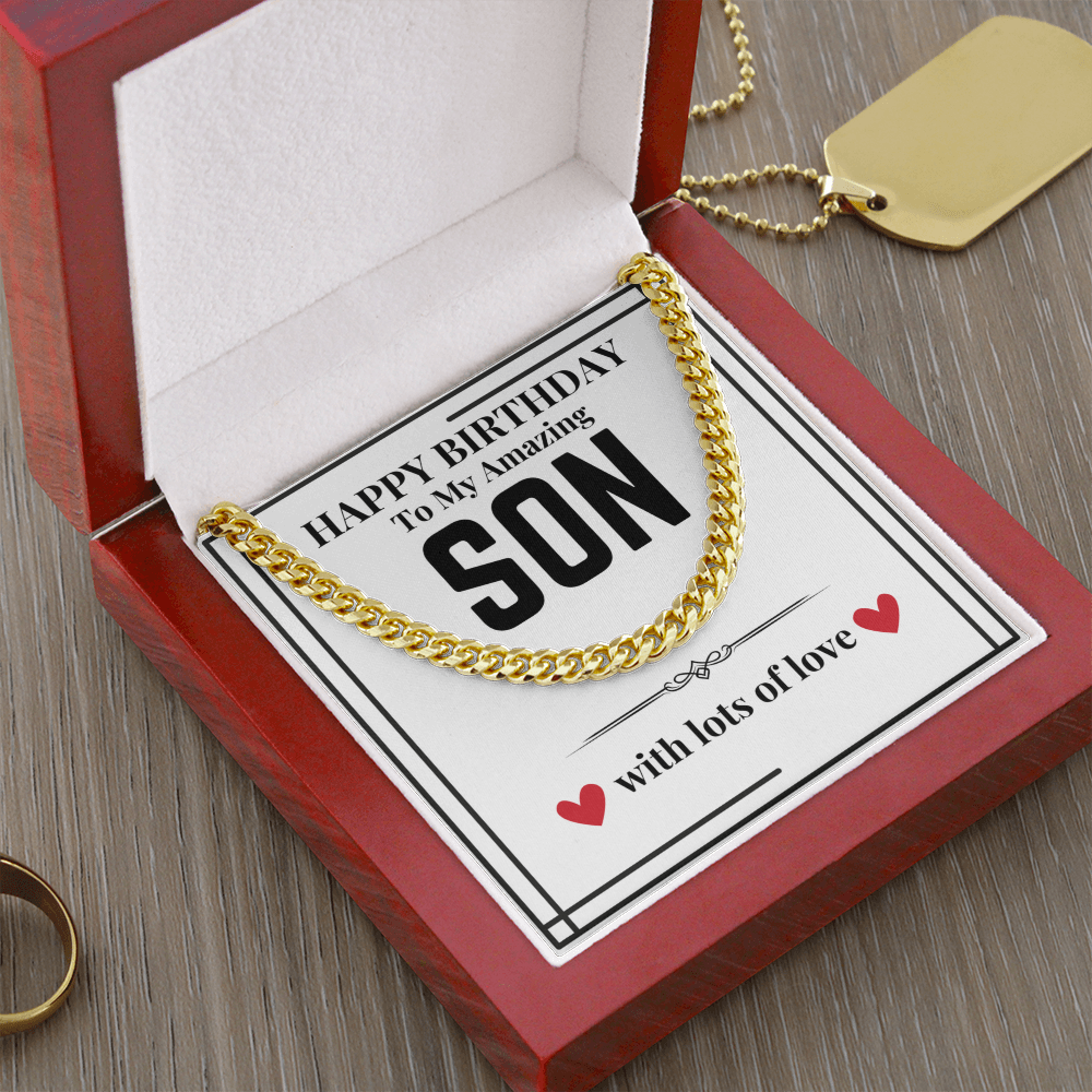 To Son - Happy Birthday to my - Cuban Link Chain