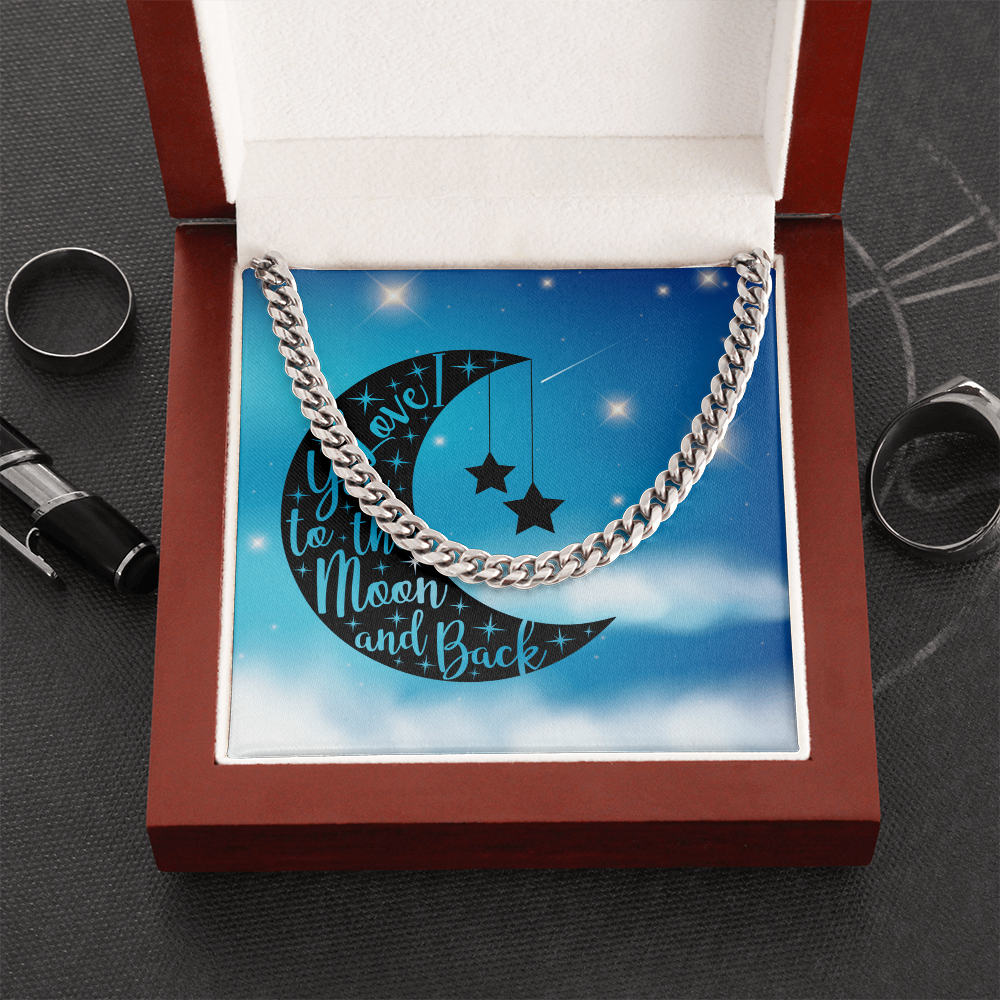 Love - To the moon and back - Cuban Link Chain