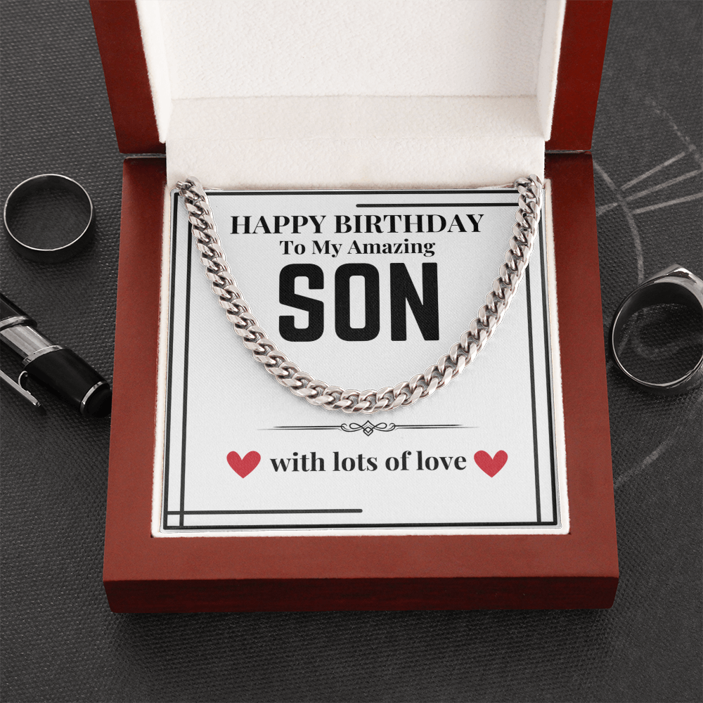 To Son - Happy Birthday to my - Cuban Link Chain
