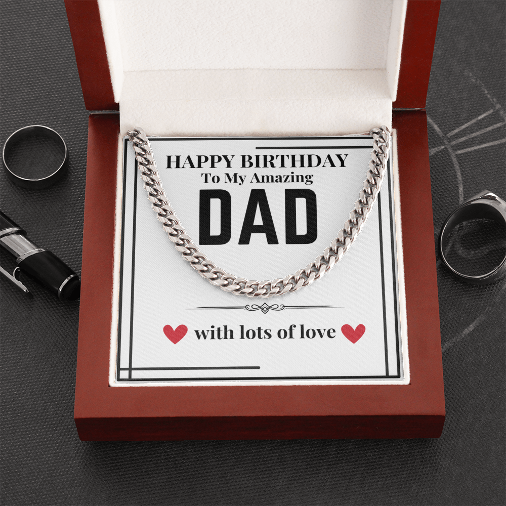 To Dad - Happy Birthday to my - Cuban Link Chain