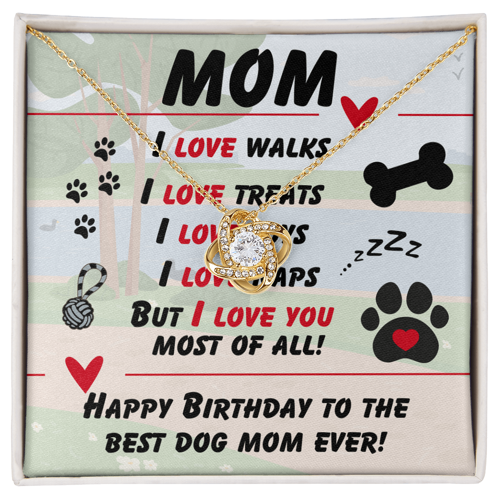 Mom - I love walks - Love Knot Necklace