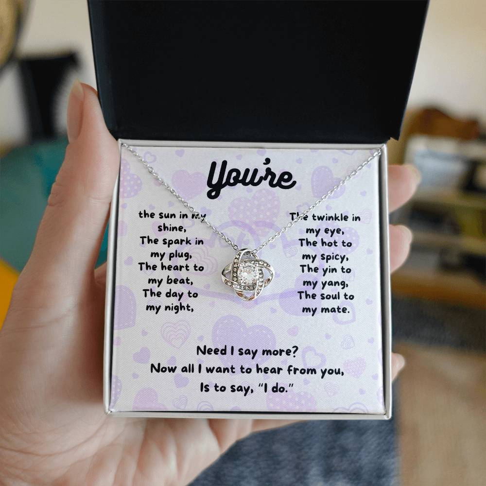 Love - You're the sun - Love Knot Necklace