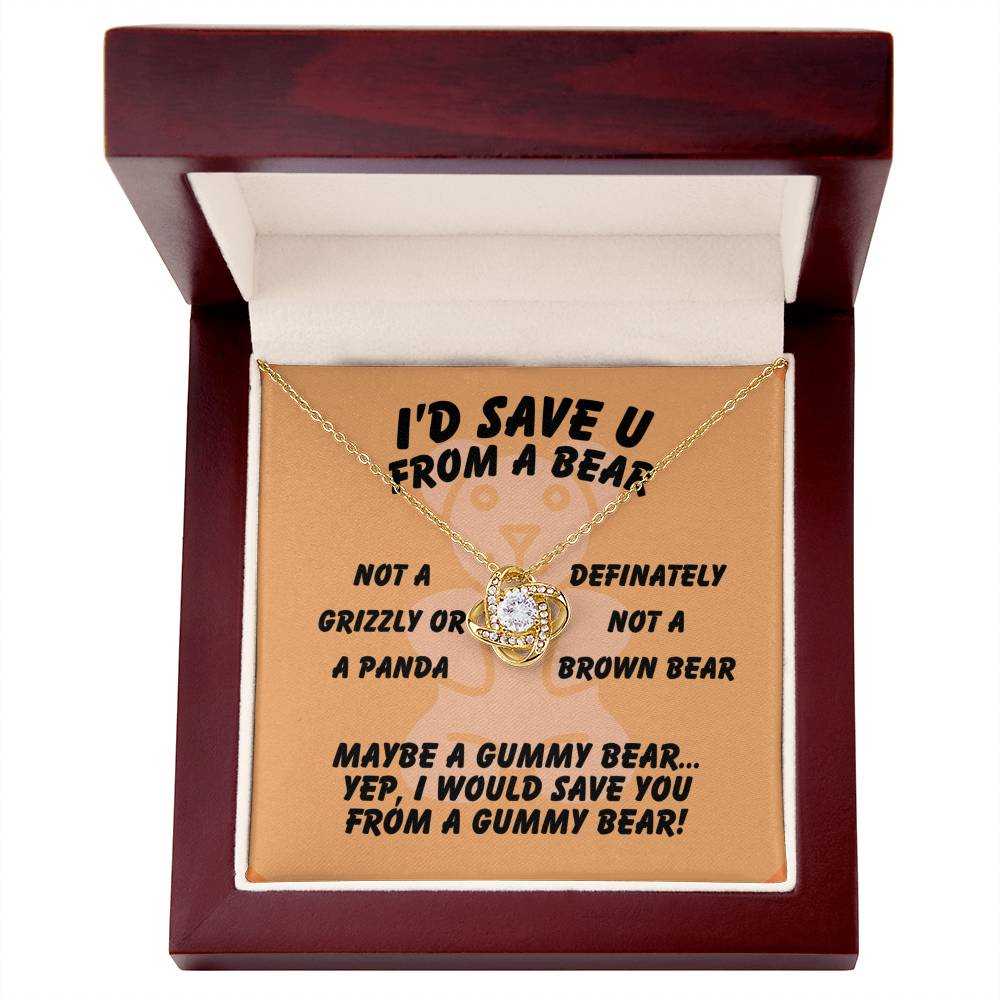 I'd save U - From a bear - Love Knot Necklace