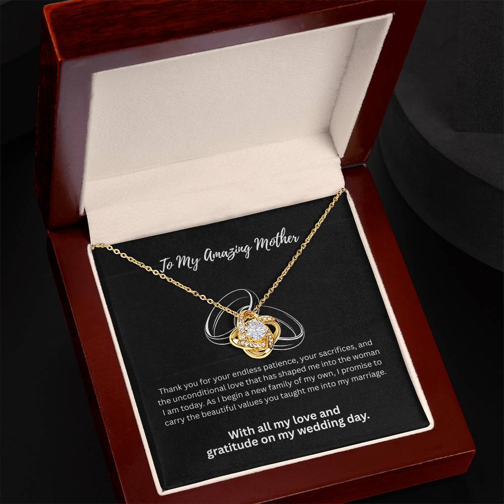 The "Classic Gratitude" Wedding Day Love Knot Pendant for Mom