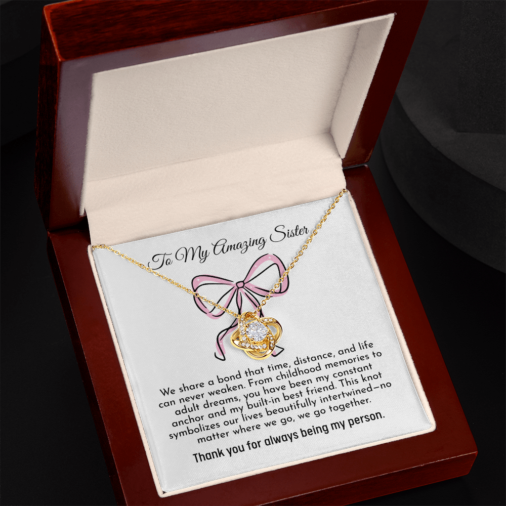The "Unbreakable Sisterhood" Interlocking Knot Necklace for Sister