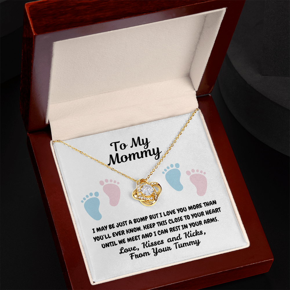 To my mommy - Just a bump - Love Knot Necklace