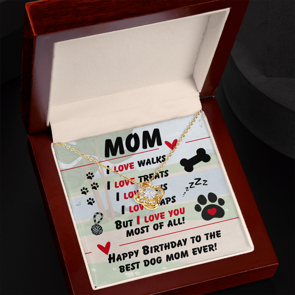 Mom - I love walks - Love Knot Necklace