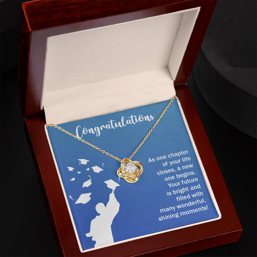 Graduation - As one chapter - Love Knot Necklace
