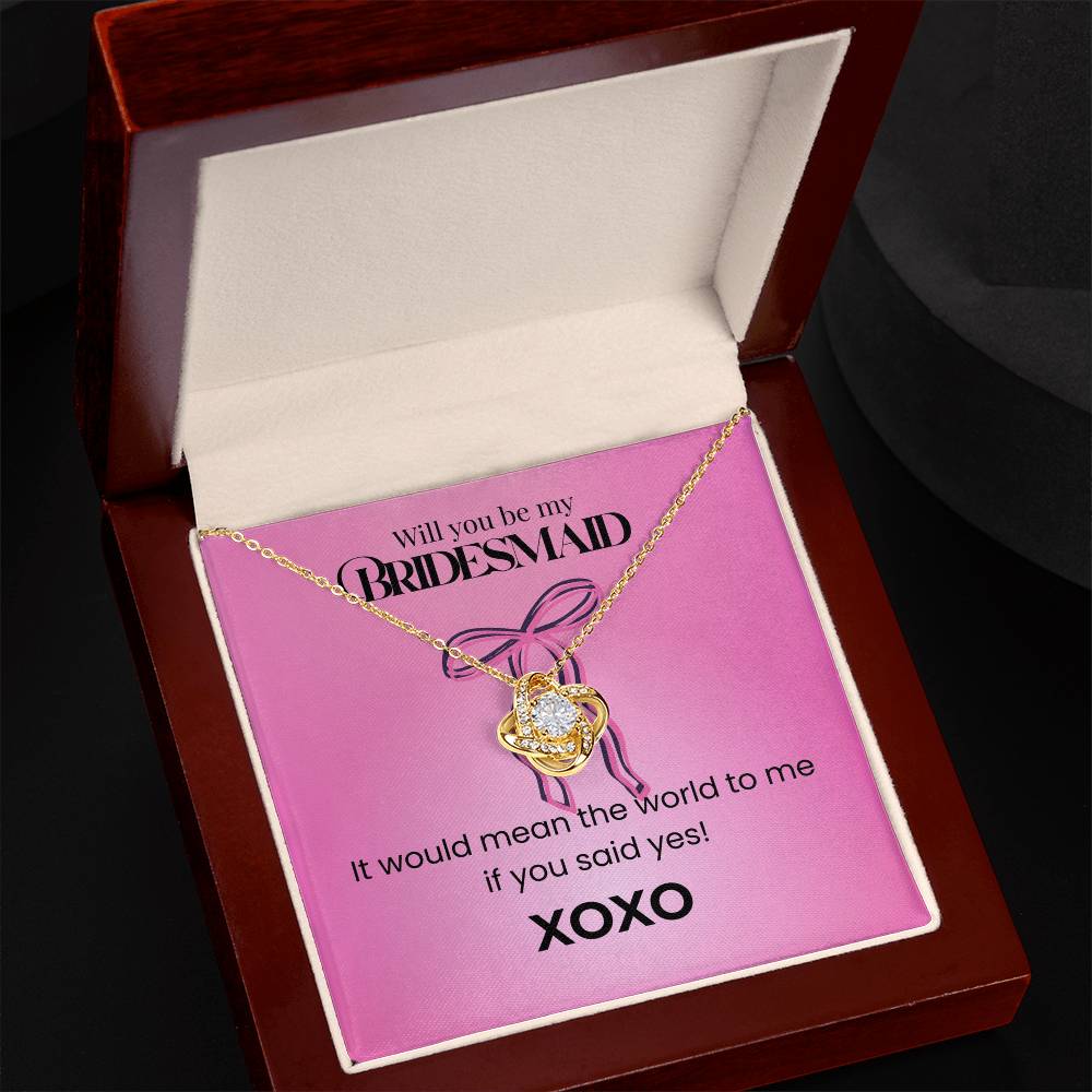 Bridesmaid - XOXO - Love Knot Necklace