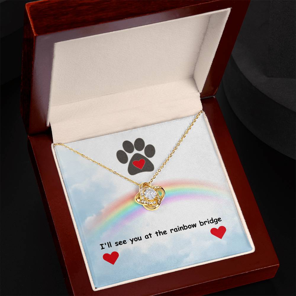 In memory - I'll see you - Love Knot Necklace