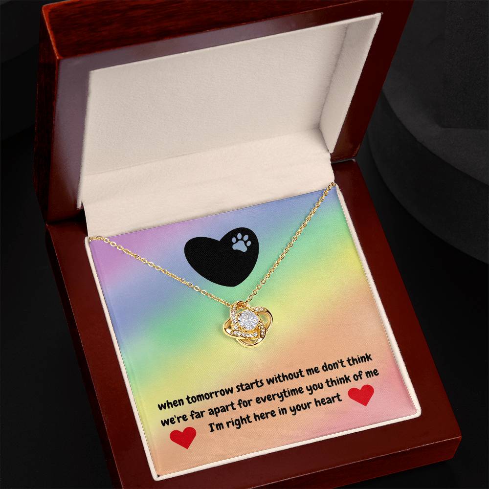 In memory - when tomorrow starts - Love Knot Necklace