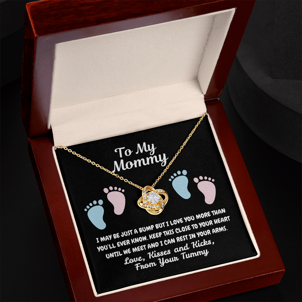 To my mommy - Just a bump - Love Knot Necklace
