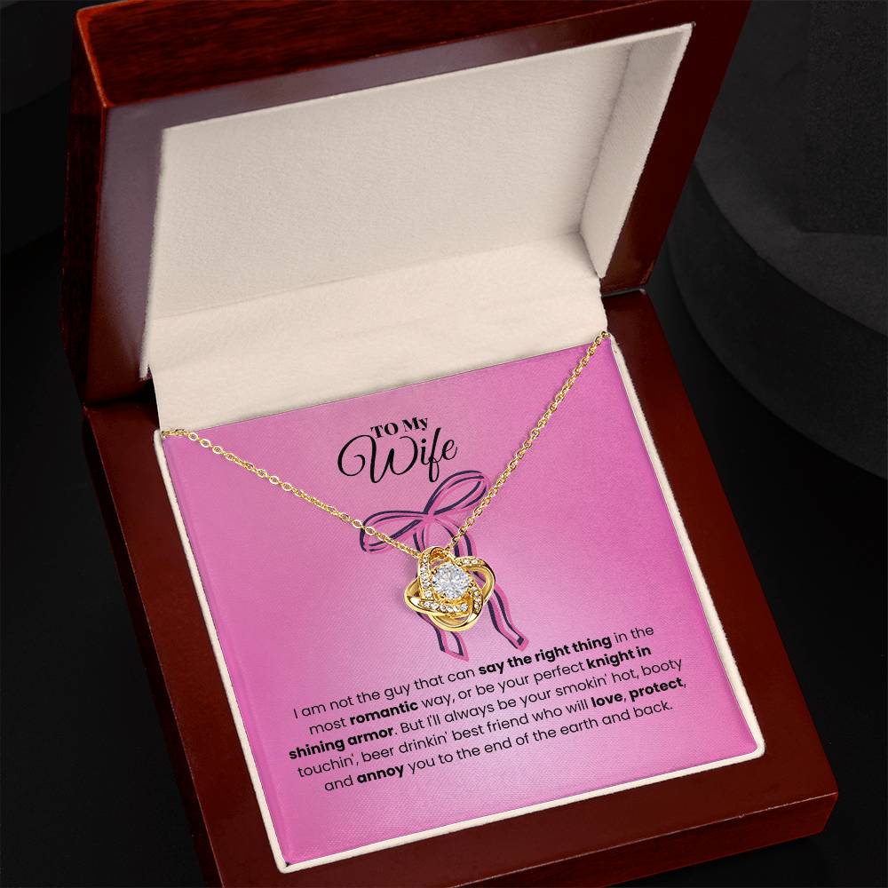 Wife - I am not - Love Knot Necklace