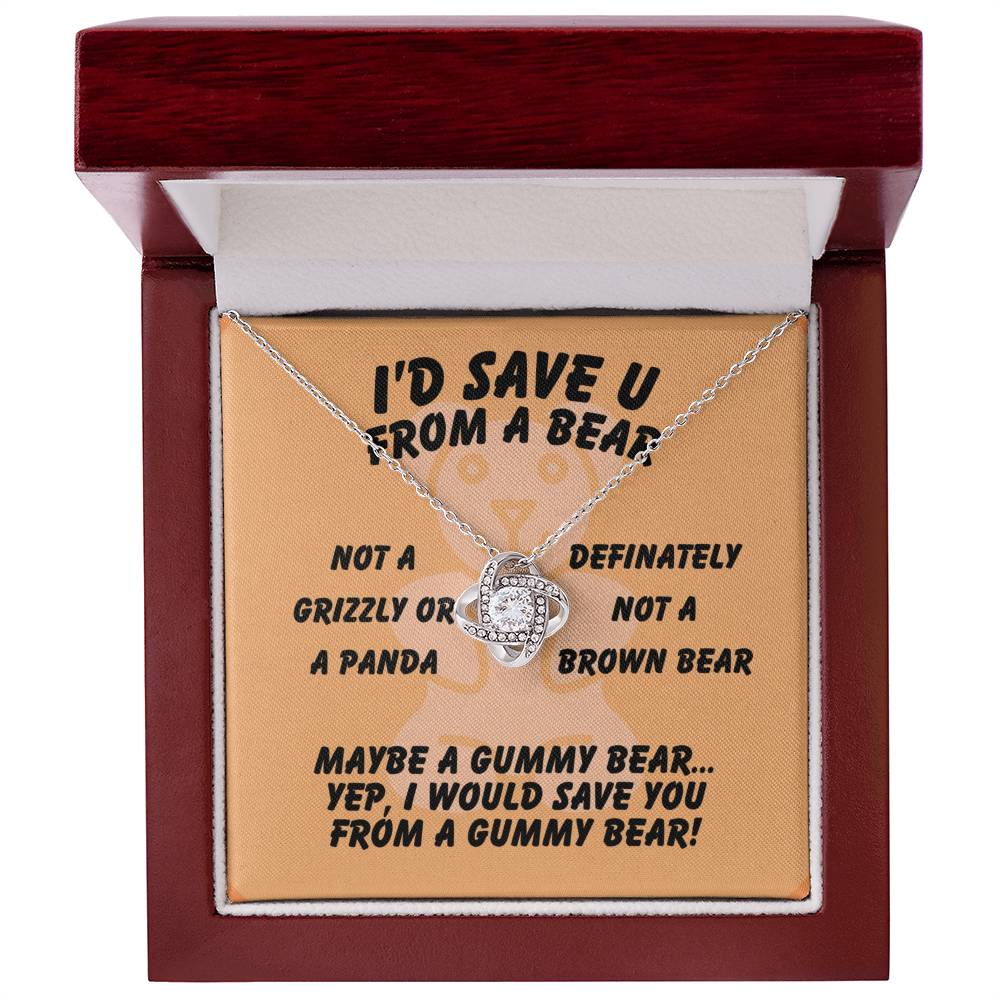 I'd save U - From a bear - Love Knot Necklace