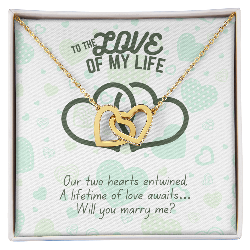 To the love of my life - Our two hearts - Interlocking Hearts Necklace