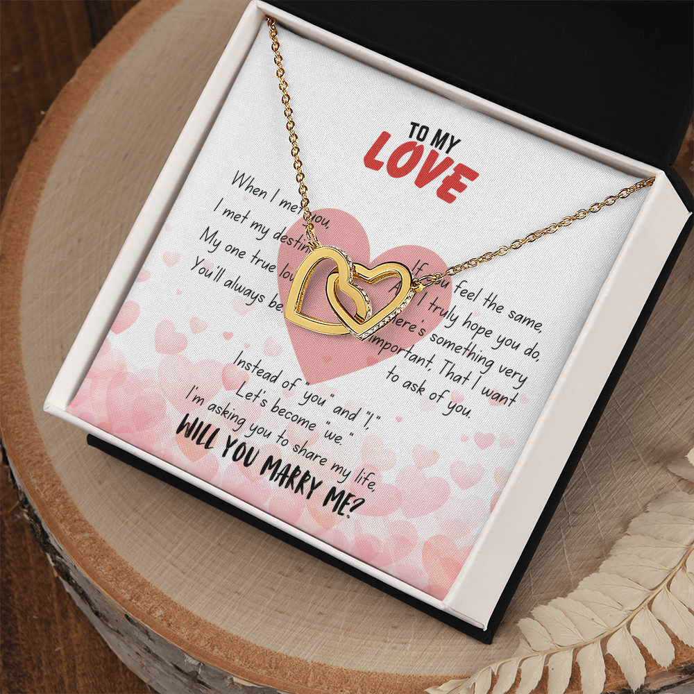 To my love - When I met you - Interlocking Hearts Necklace