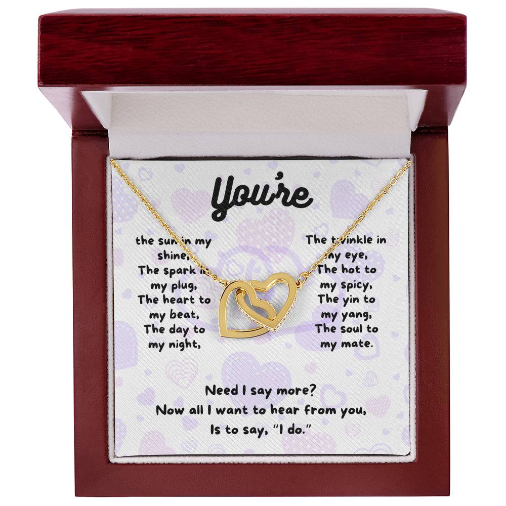 Love - You're the sun - Interlocking Hearts Necklace