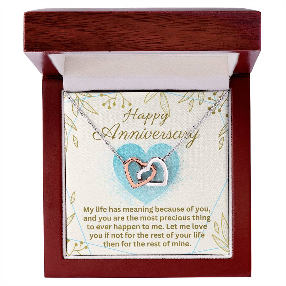 Anniversary - My life has meaning - Interlocking Hearts Necklace