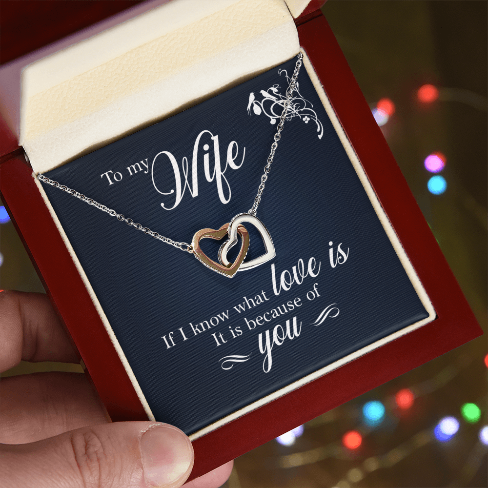 To Wife - If I know - Interlocking Hearts Necklace