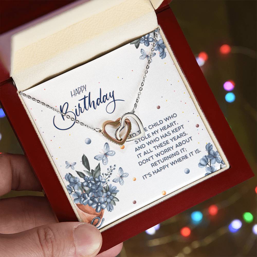 Birthday - To the child - Interlocking Hearts Necklace