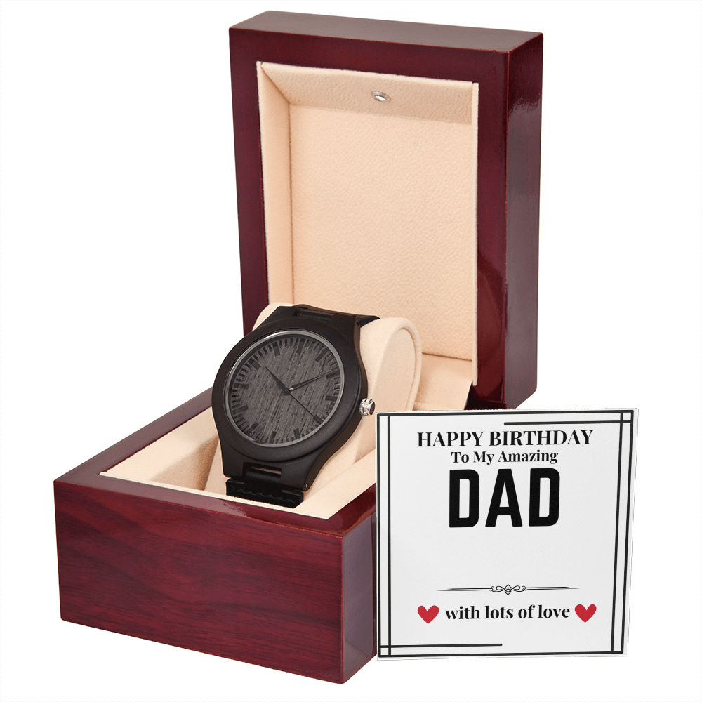 To Dad - Happy Birthday to my - Wooden Watch