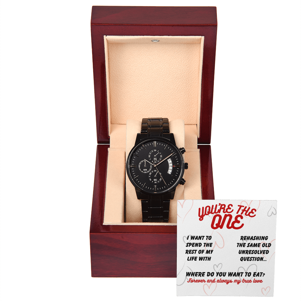 Love - I want to spend - Black Chronograph Watch