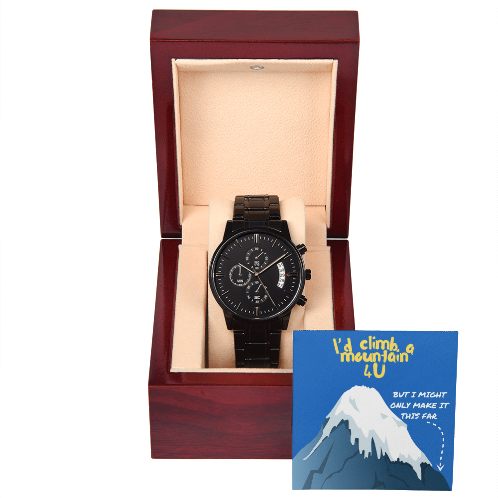 Love - I'd climb a mountain - Black Chronograph Watch