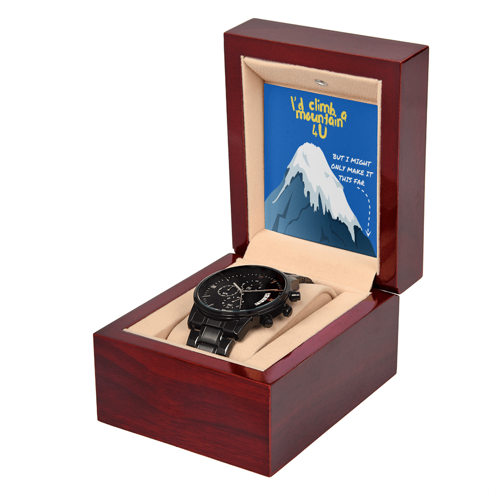 Love - I'd climb a mountain - Black Chronograph Watch