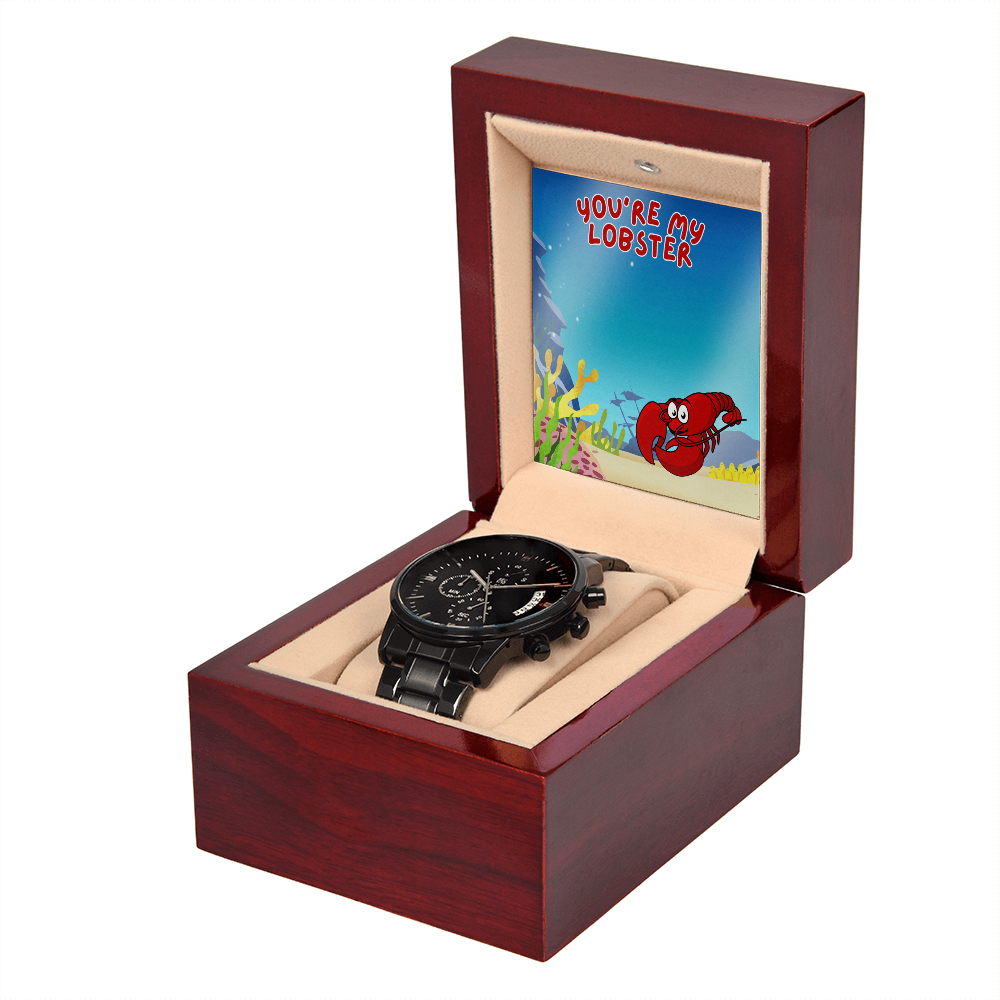 Love - You're my lobster - Black Chronograph Watch