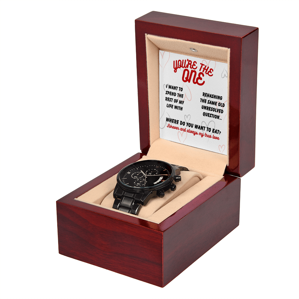 Love - I want to spend - Black Chronograph Watch
