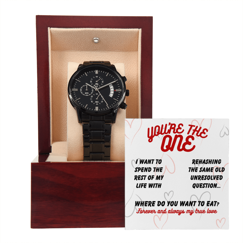 Love - I want to spend - Black Chronograph Watch