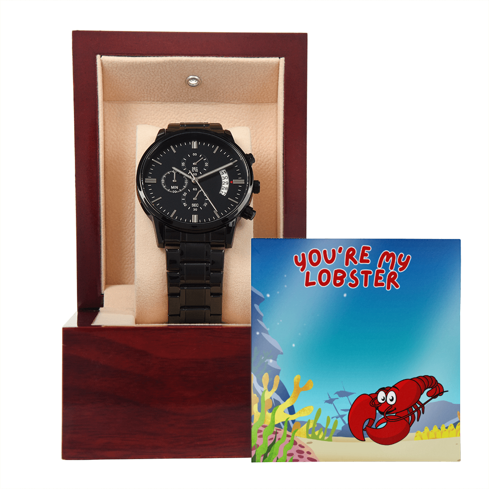 Love - You're my lobster - Black Chronograph Watch