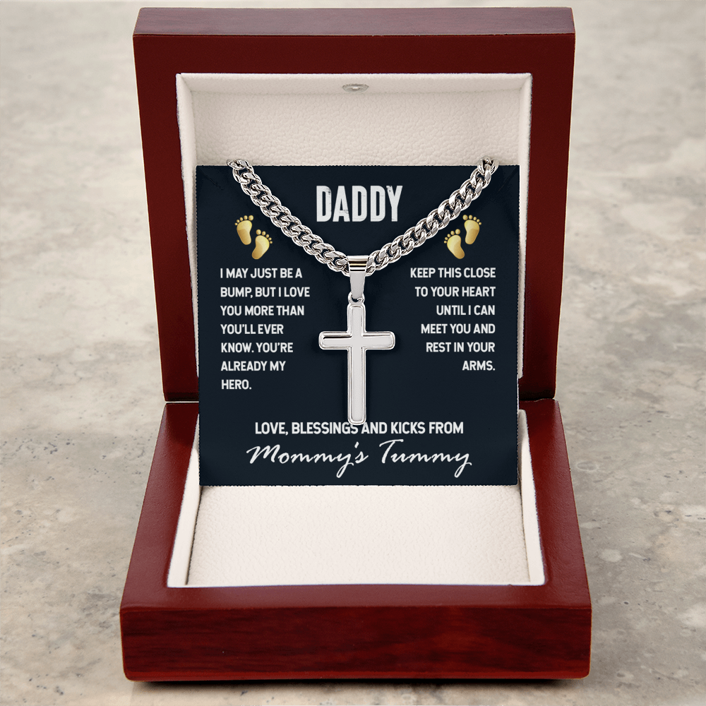 To Dad - Daddy. I may just - Cuban Link Chain with Artisan Cross
