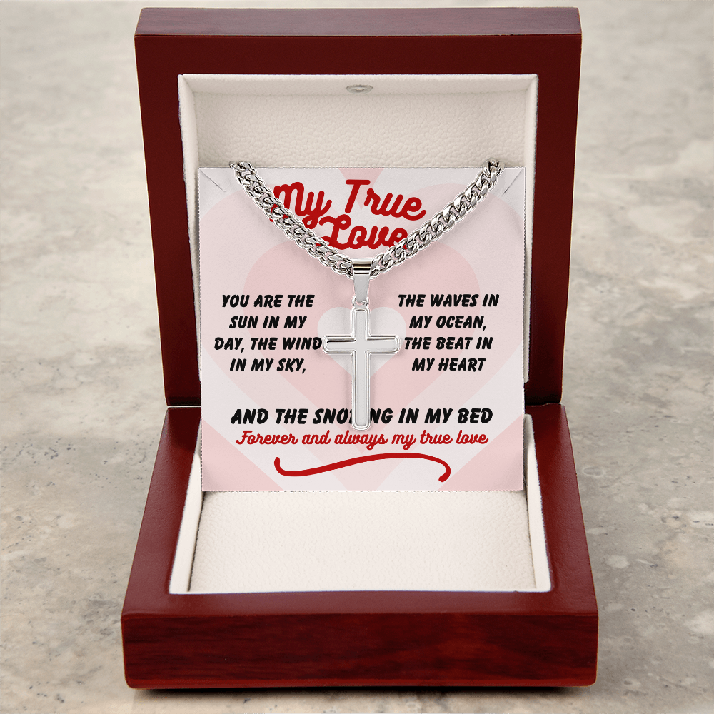 My true love - You are the sun - Cuban Link Chain with Artisan Cross