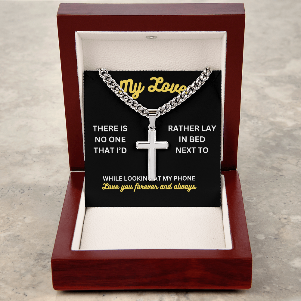 My love - There is no one - Cuban Link Chain with Artisan Cross