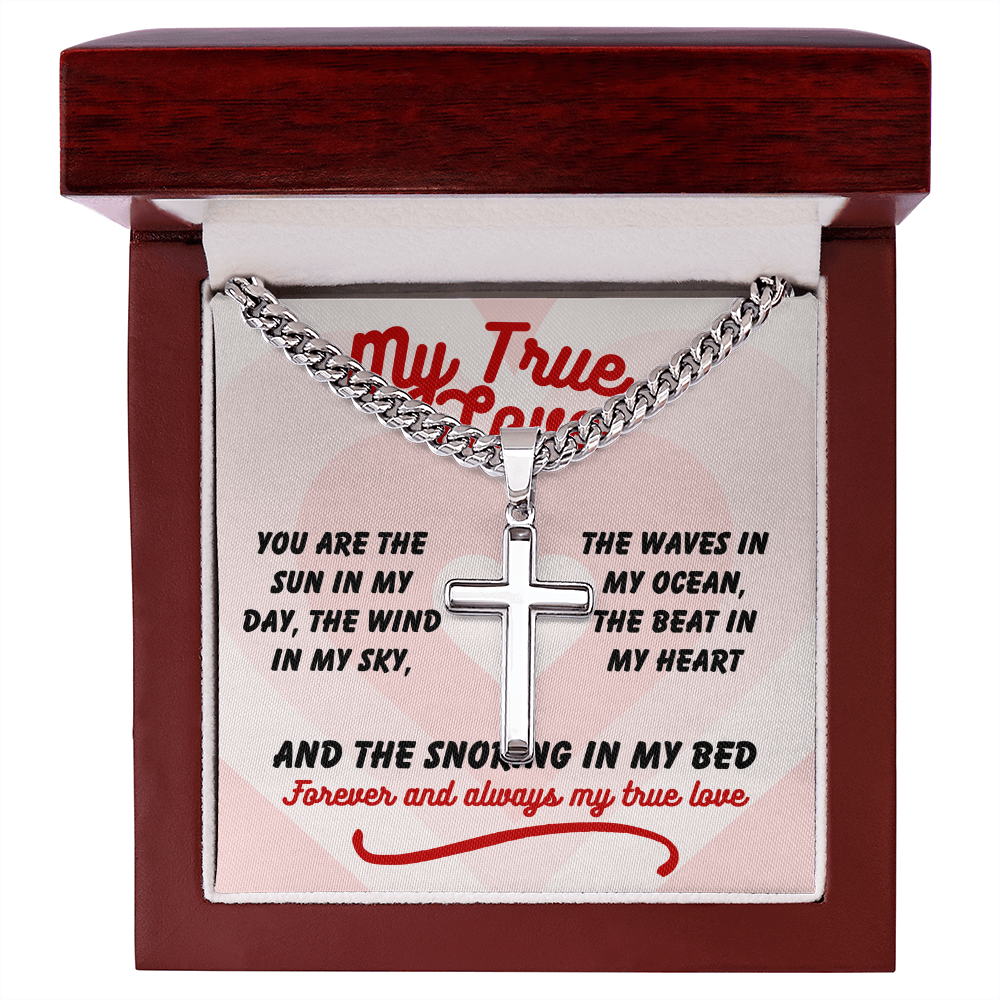 My true love - You are the sun - Cuban Link Chain with Artisan Cross