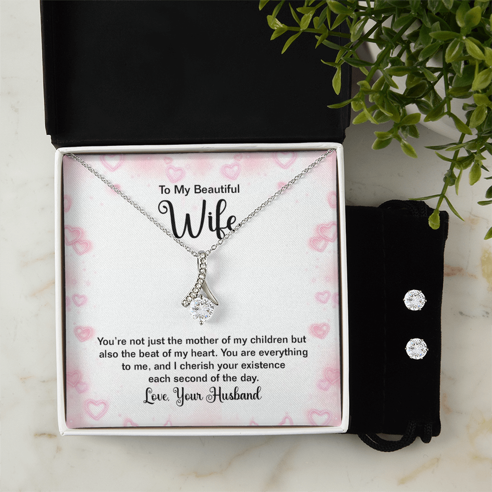 To Wife - You're not just - Alluring Beauty Necklace & Earring Set