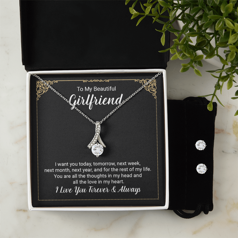 To Girlfriend - I want you today - Alluring Beauty Necklace & Earring Set