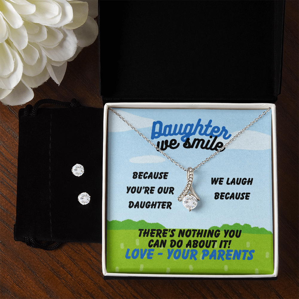 Daughter - Daughter we smile - Alluring Beauty Necklace & Earring Set