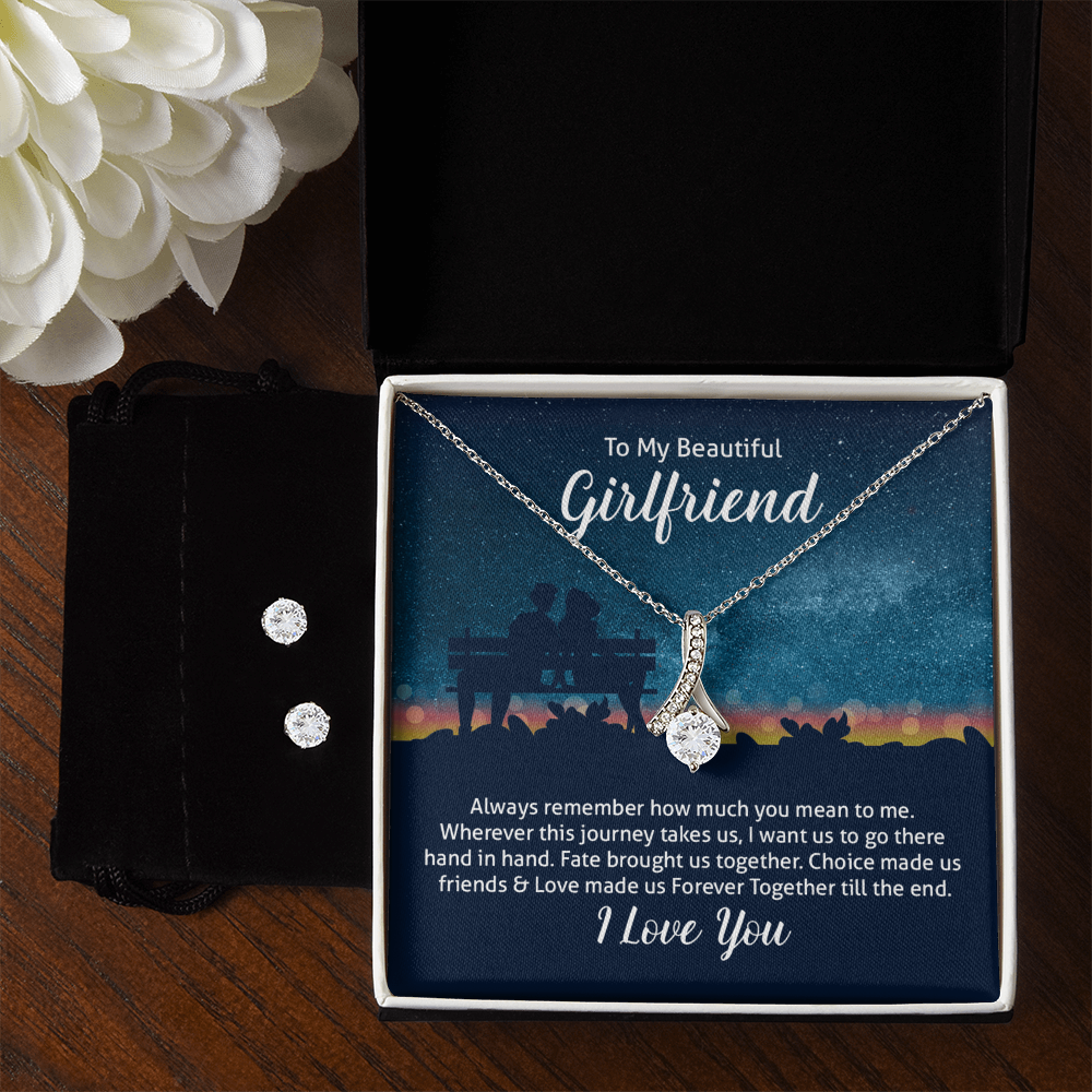 To Girlfriend - Always remember - Alluring Beauty Necklace & Earring Set
