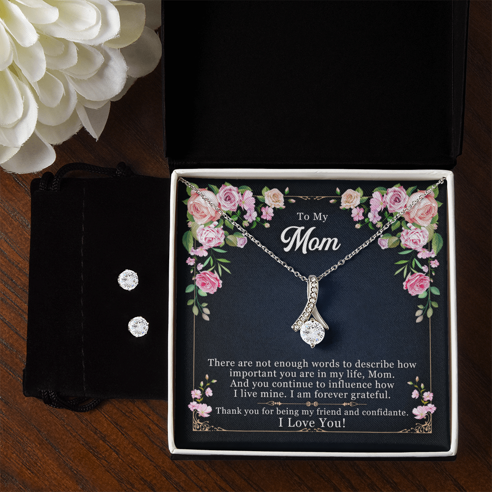 To Mom - There are not enough - Alluring Beauty Necklace & Earring Set